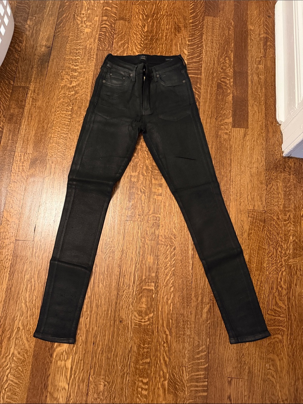 Citizen of Humanity Black Skinny Coated Jeans